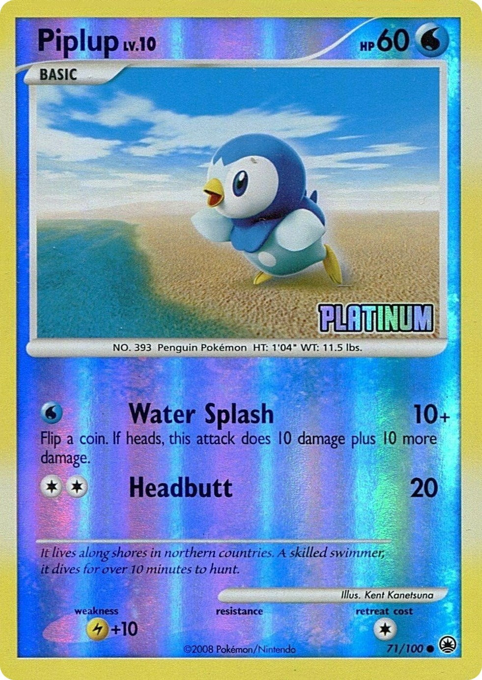 Image for Piplup - 71/100 [Platinum] (071/100) [Burger King Promos] - Pokemon