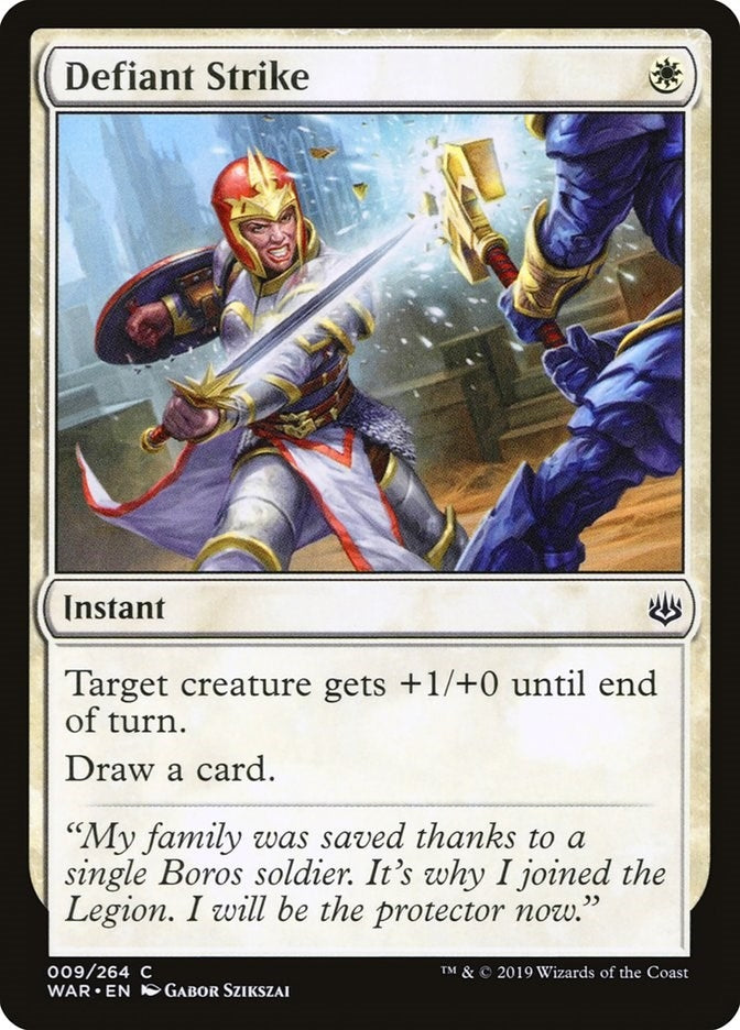 Image for Defiant Strike (9) [War of the Spark] - Magic: The Gathering