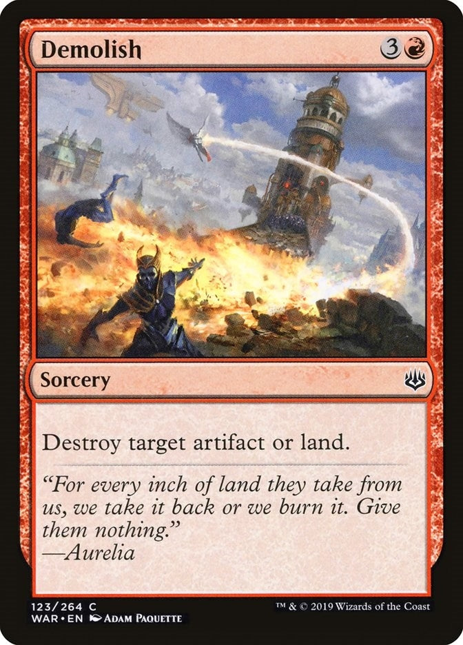Image for Demolish (123) [War of the Spark] - Magic: The Gathering