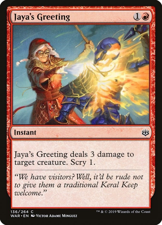Image for Jaya's Greeting (136) [War of the Spark] - Magic: The Gathering