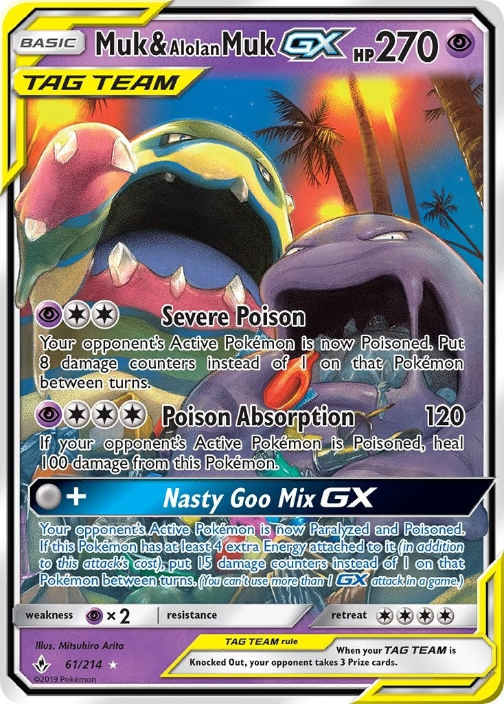 Image for Muk & Alolan Muk GX (61/214) [SM - Unbroken Bonds] - Pokemon