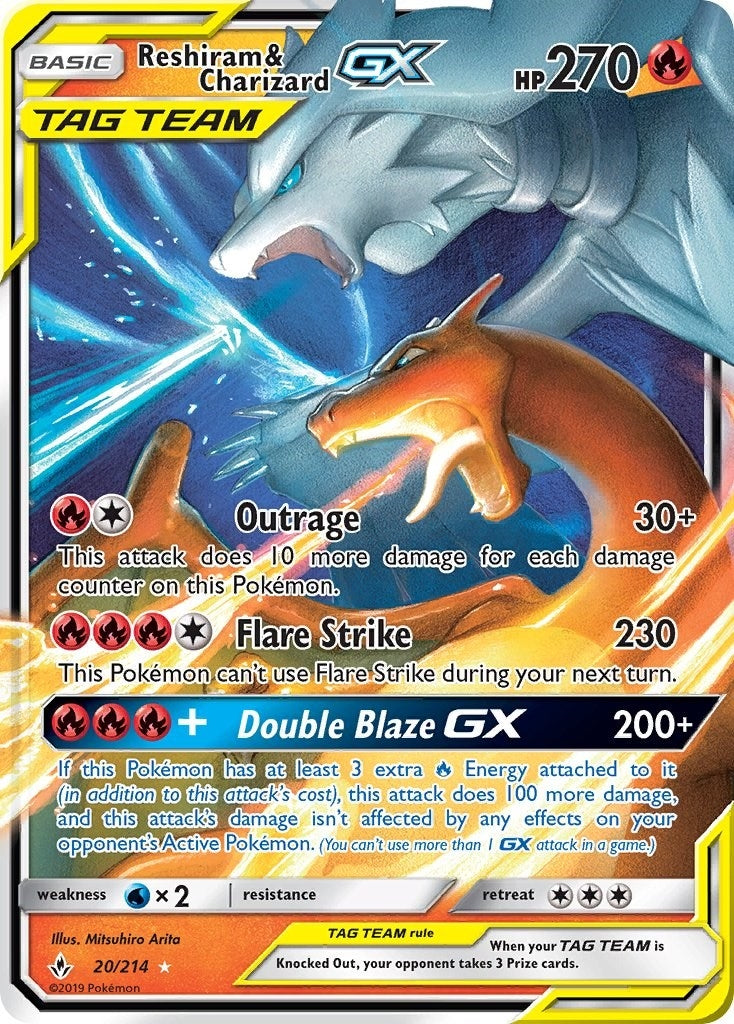 Image for Reshiram & Charizard GX (20/214) [SM - Unbroken Bonds] - Pokemon