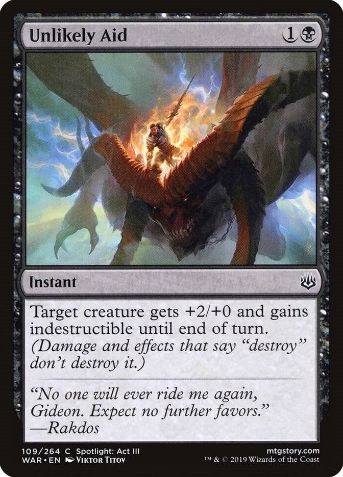 Image for Unlikely Aid (109) [War of the Spark] - Magic: The Gathering