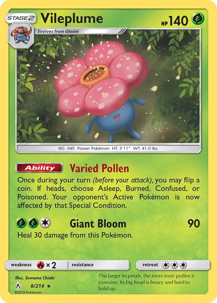 Image for Vileplume (8/214) [SM - Unbroken Bonds] - Pokemon