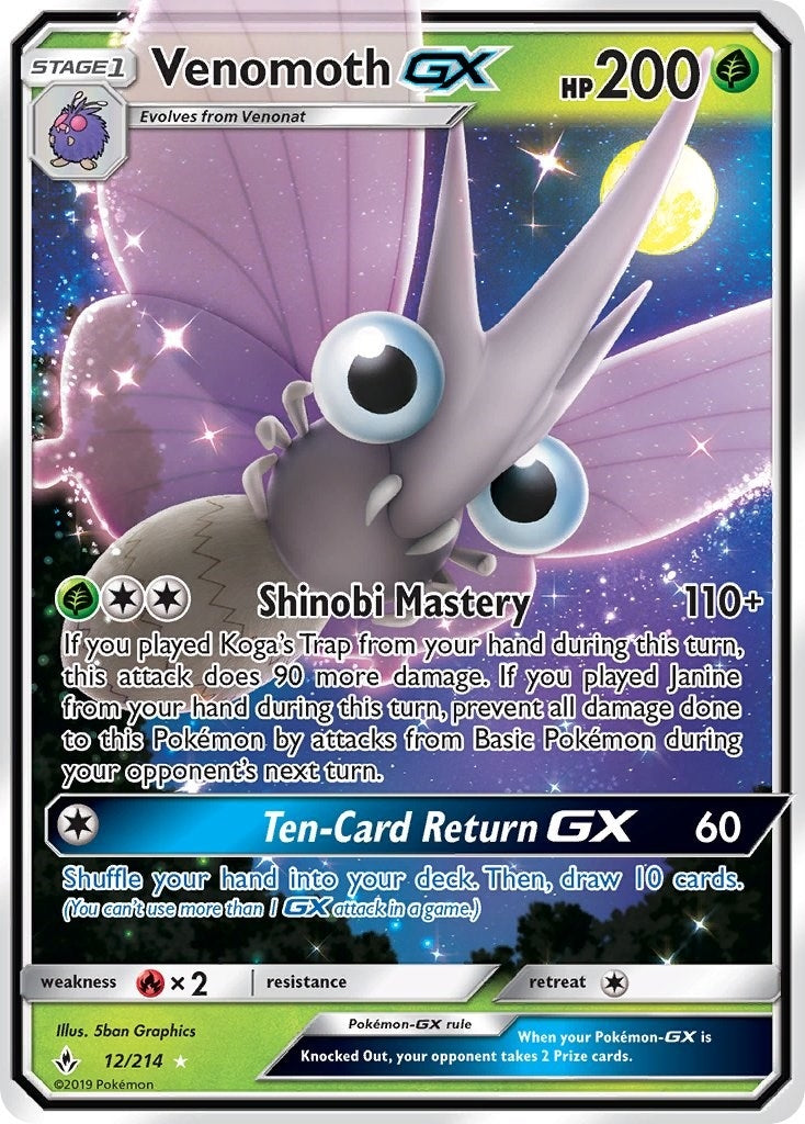 Image for Venomoth GX (12/214) [SM - Unbroken Bonds] - Pokemon