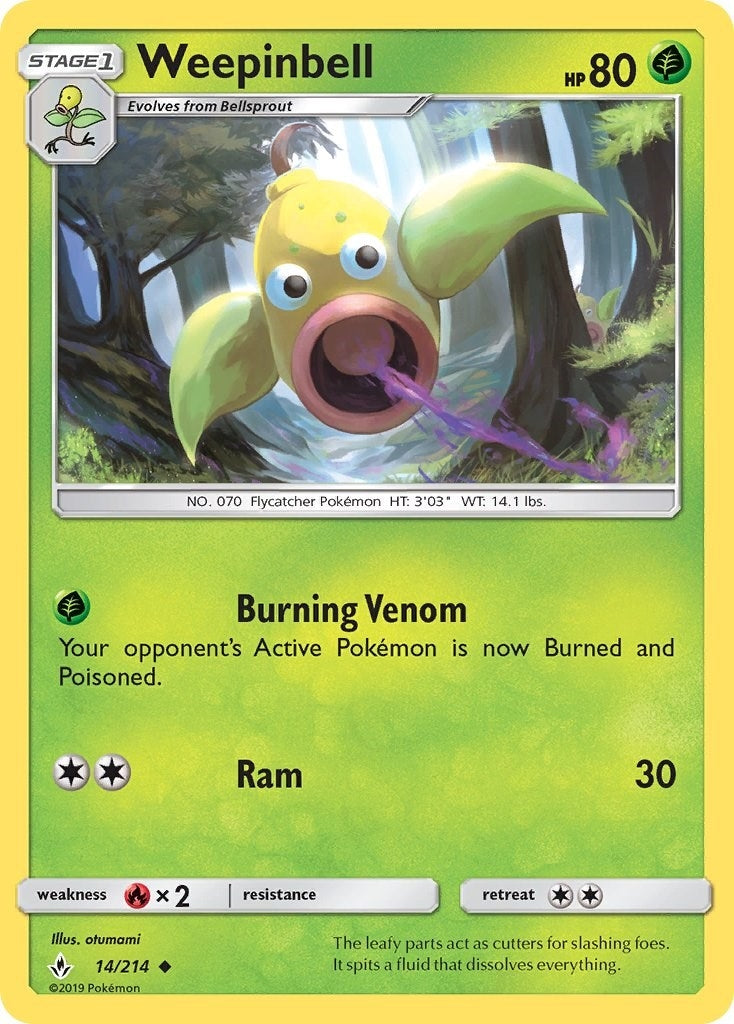 Image for Weepinbell (14/214) [SM - Unbroken Bonds] - Pokemon