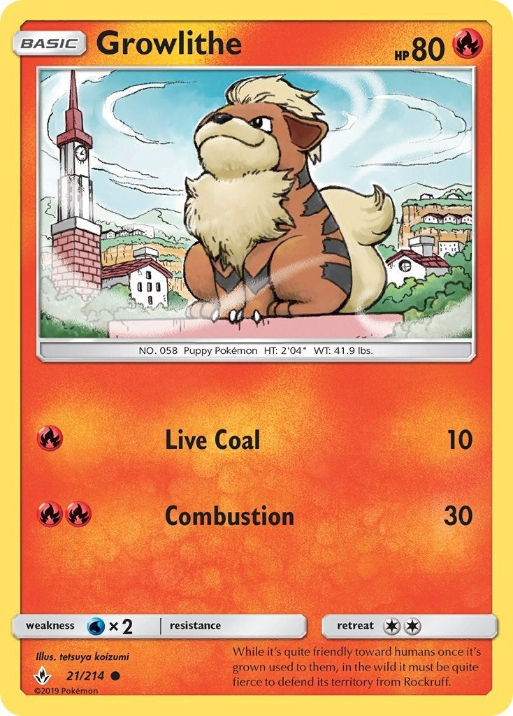 Image for Growlithe (21/214) [SM - Unbroken Bonds] - Pokemon