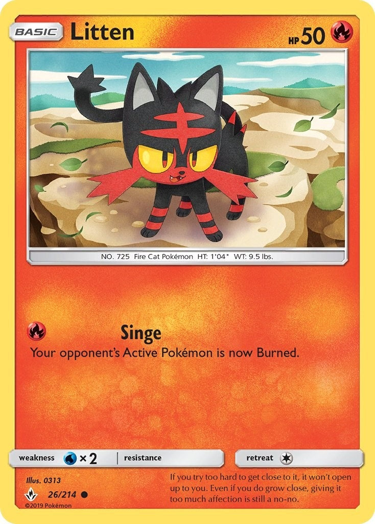 Image for Litten (26) (26/214) [SM - Unbroken Bonds] - Pokemon