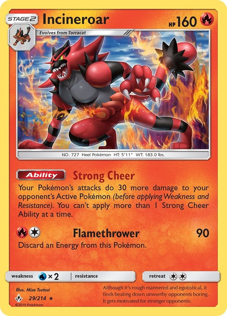 Image for Incineroar (29/214) [SM - Unbroken Bonds] - Pokemon