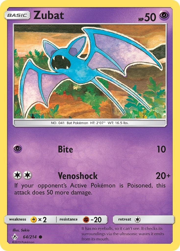 Image for Zubat (64/214) [SM - Unbroken Bonds] - Pokemon