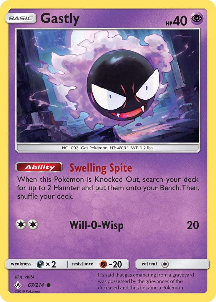 Image for Gastly (67) (67/214) [SM - Unbroken Bonds] - Pokemon