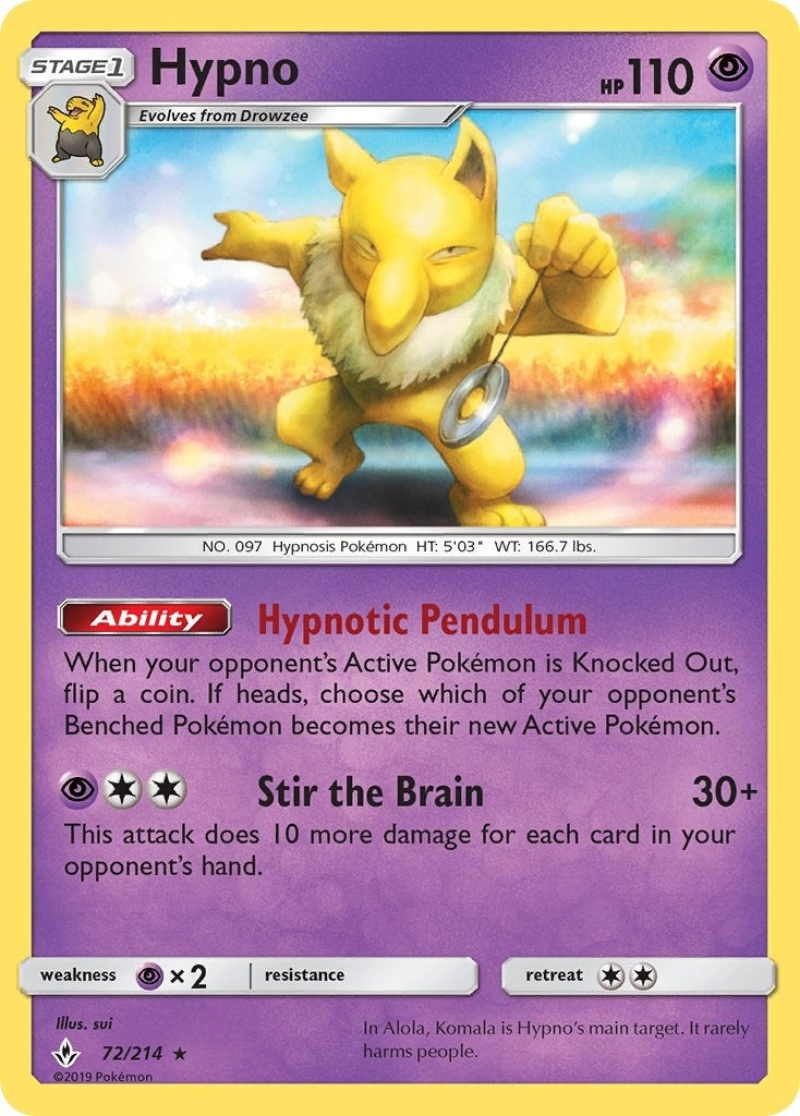 Image for Hypno (72/214) [SM - Unbroken Bonds] - Pokemon