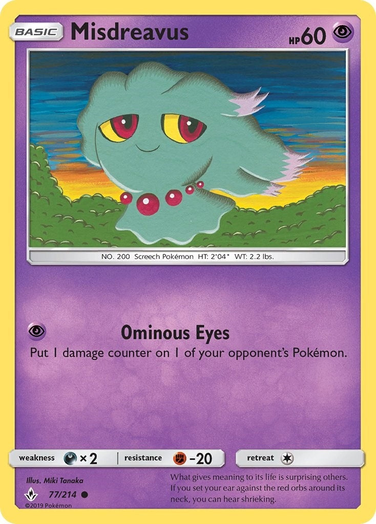 Image for Misdreavus (77/214) [SM - Unbroken Bonds] - Pokemon