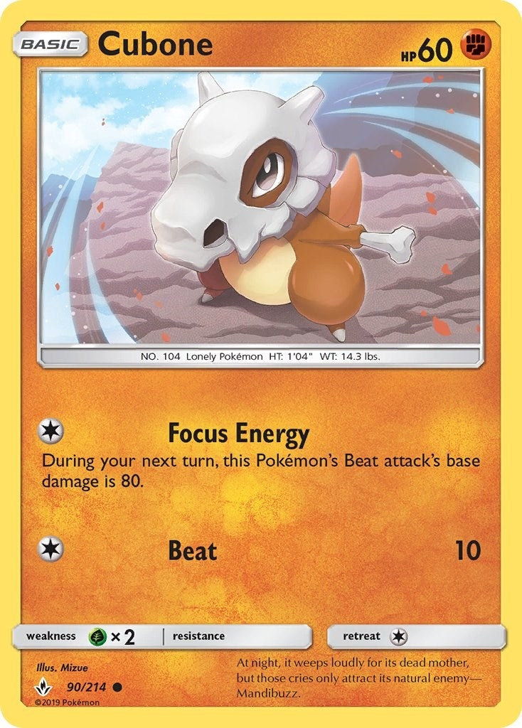 Image for Cubone (90/214) [SM - Unbroken Bonds] - Pokemon