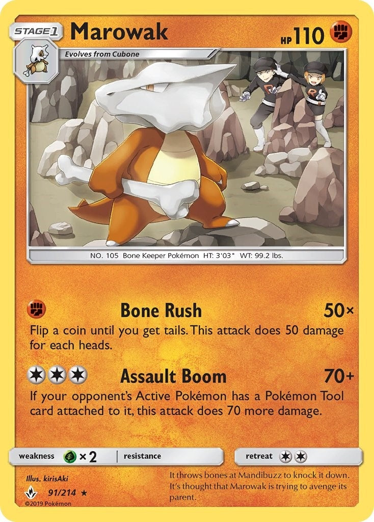 Image for Marowak (91/214) [SM - Unbroken Bonds] - Pokemon