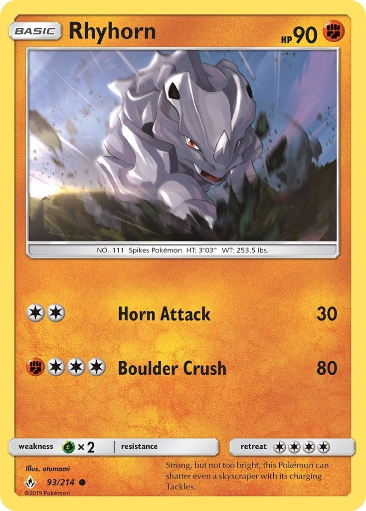 Image for Rhyhorn (93) (93/214) [SM - Unbroken Bonds] - Pokemon