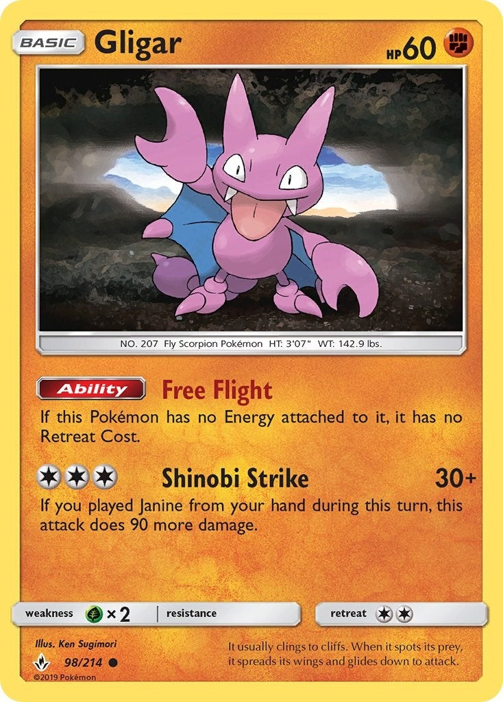 Image for Gligar (98/214) [SM - Unbroken Bonds] - Pokemon