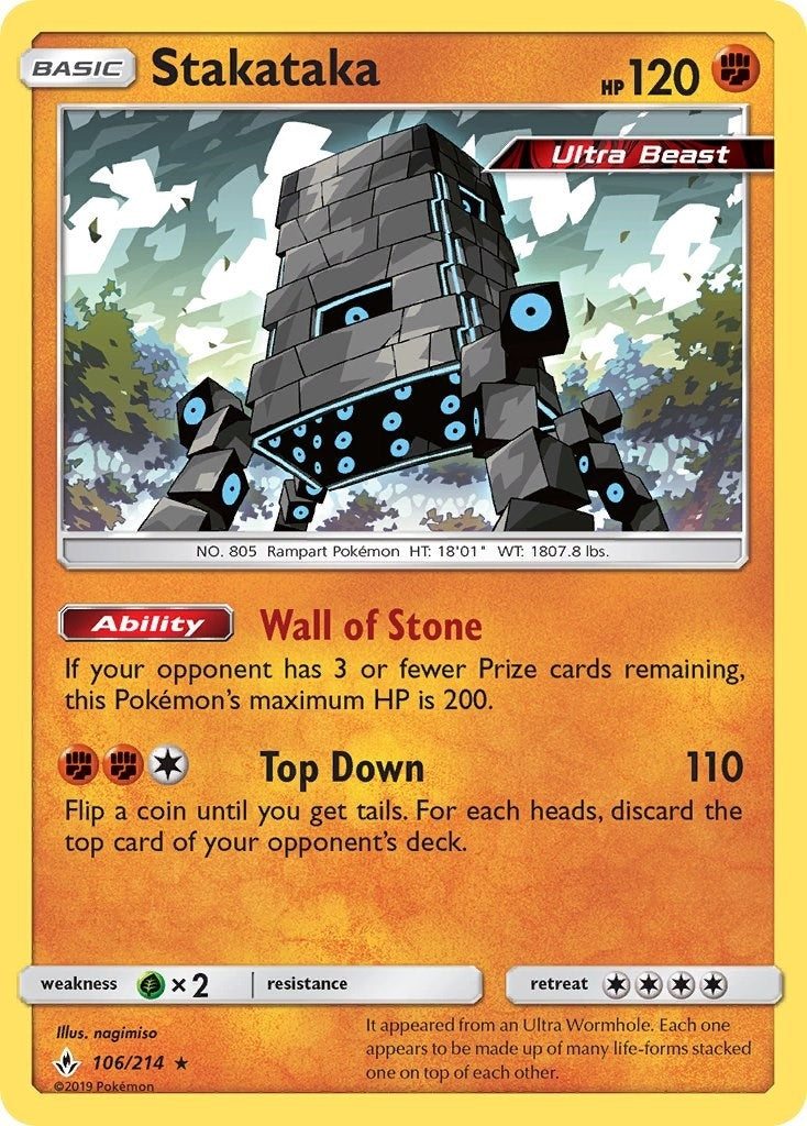 Image for Stakataka (106/214) [SM - Unbroken Bonds] - Pokemon