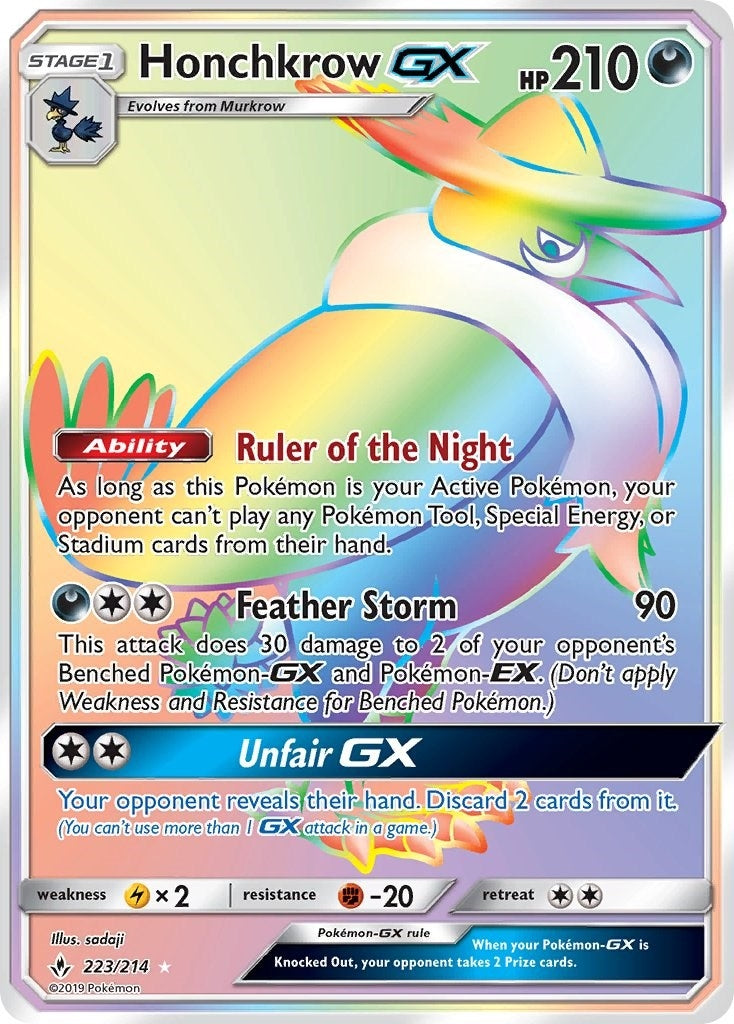 Image for Honchkrow GX (Secret) (223/214) [SM - Unbroken Bonds] - Pokemon