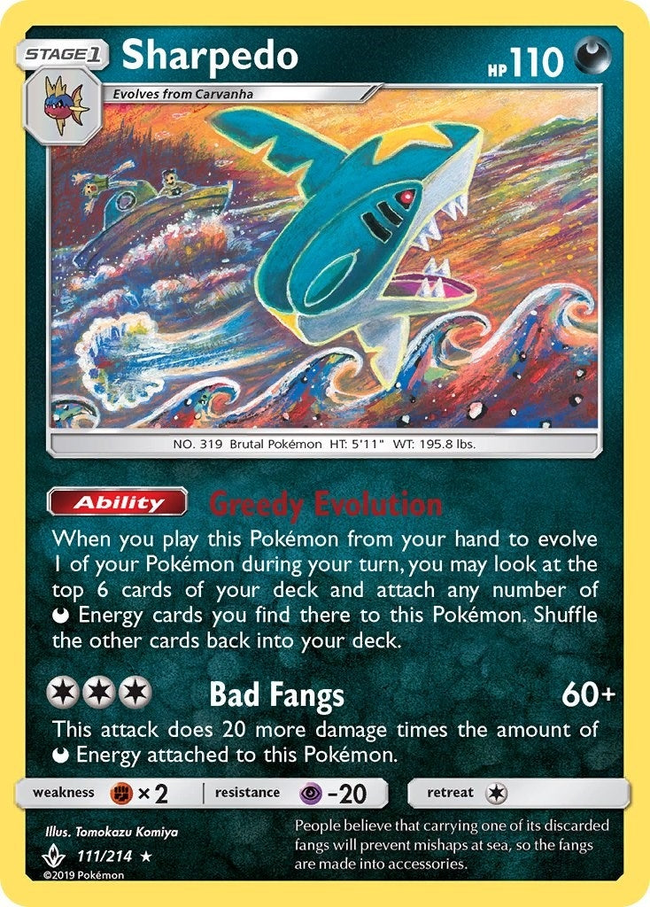 Image for Sharpedo (111/214) [SM - Unbroken Bonds] - Pokemon