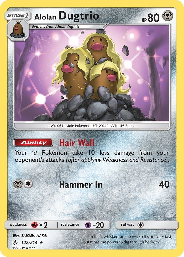 Image for Alolan Dugtrio (122/214) [SM - Unbroken Bonds] - Pokemon