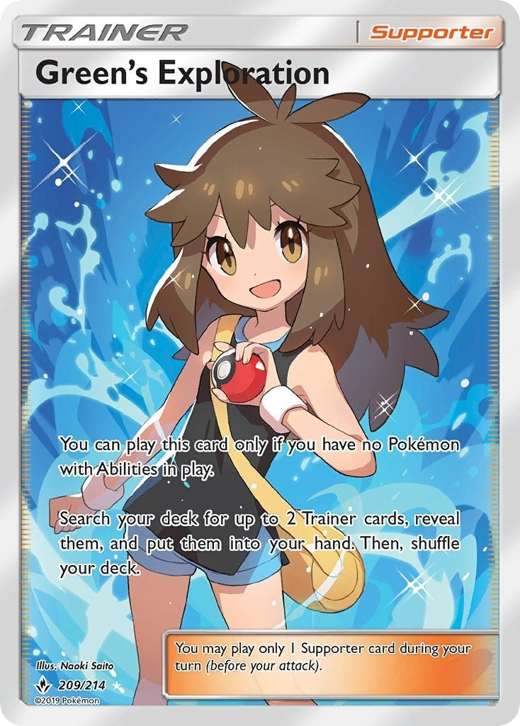 Image for Green's Exploration (Full Art) (209/214) [SM - Unbroken Bonds] - Pokemon
