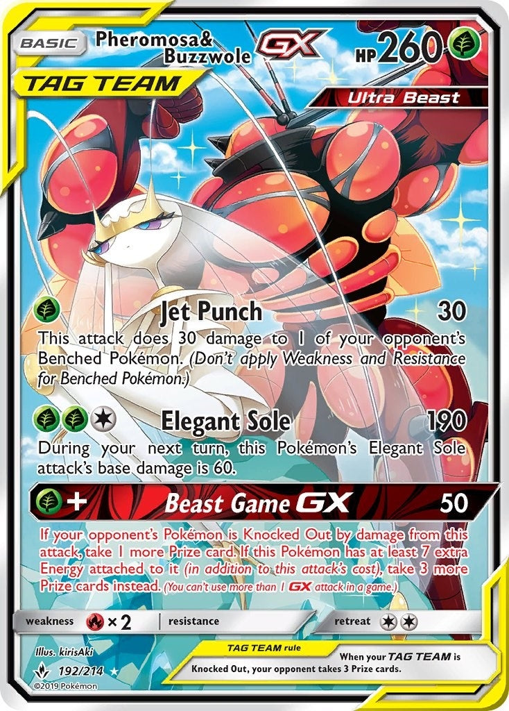 Image for Pheromosa & Buzzwole GX (192) (Alternate Full Art) (192/214) [SM - Unbroken Bonds] - Pokemon