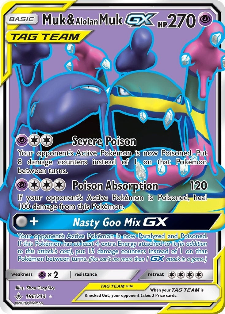 Image for Muk & Alolan Muk GX (196) (Full Art) (196/214) [SM - Unbroken Bonds] - Pokemon