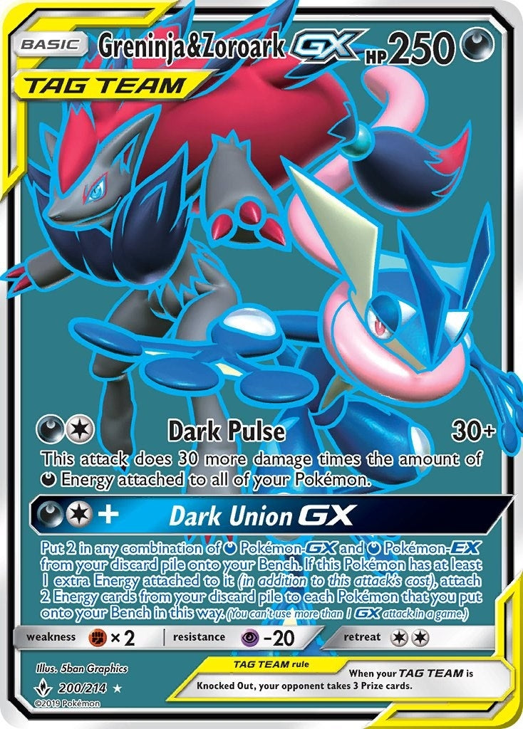 Image for Greninja & Zoroark GX (200) (Full Art) (200/214) [SM - Unbroken Bonds] - Pokemon