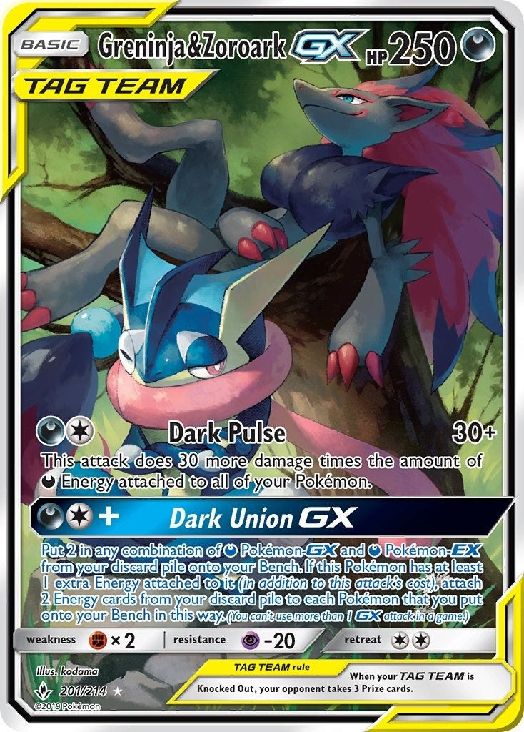 Image for Greninja & Zoroark GX (201) (Alternate Full Art) (201/214) [SM - Unbroken Bonds] - Pokemon