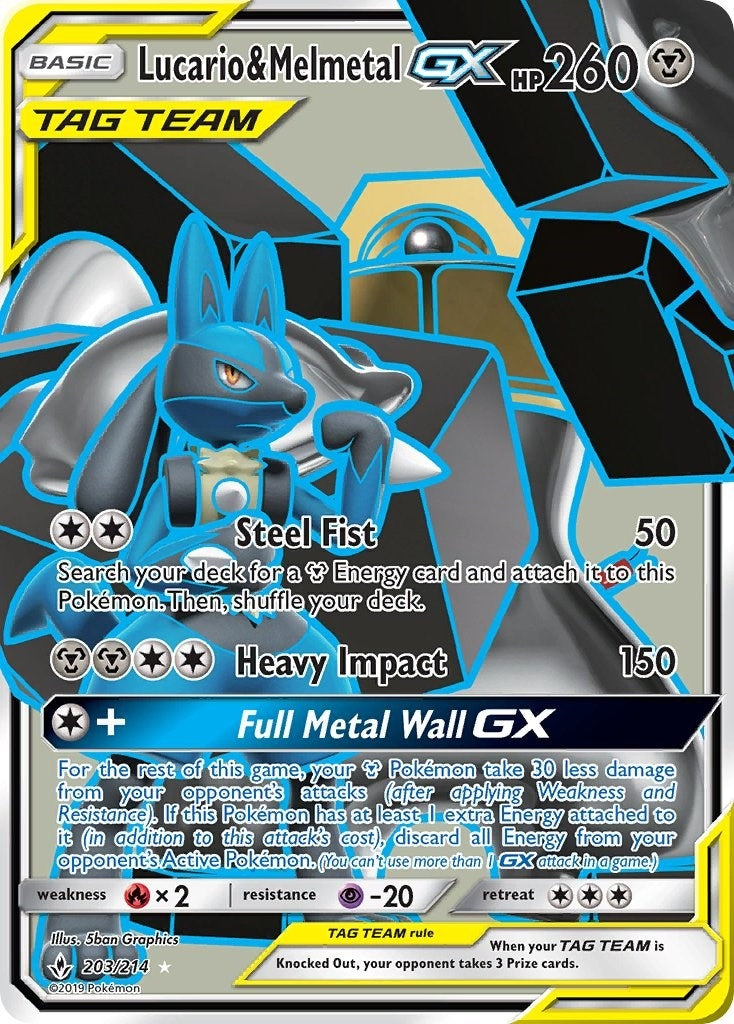 Image for Lucario & Melmetal GX (Full Art) (203/214) [SM - Unbroken Bonds] - Pokemon