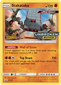 Image for Stakataka - SM180 (Prerelease) [Staff] (SM180) [SM Promos] - Pokemon
