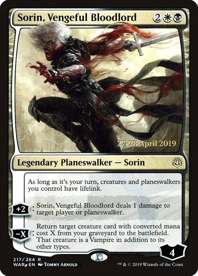 Image for Sorin, Vengeful Bloodlord (217) [Prerelease Cards] - Magic: The Gathering