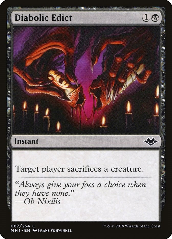 Image for Diabolic Edict (87) [Modern Horizons] - Magic: The Gathering