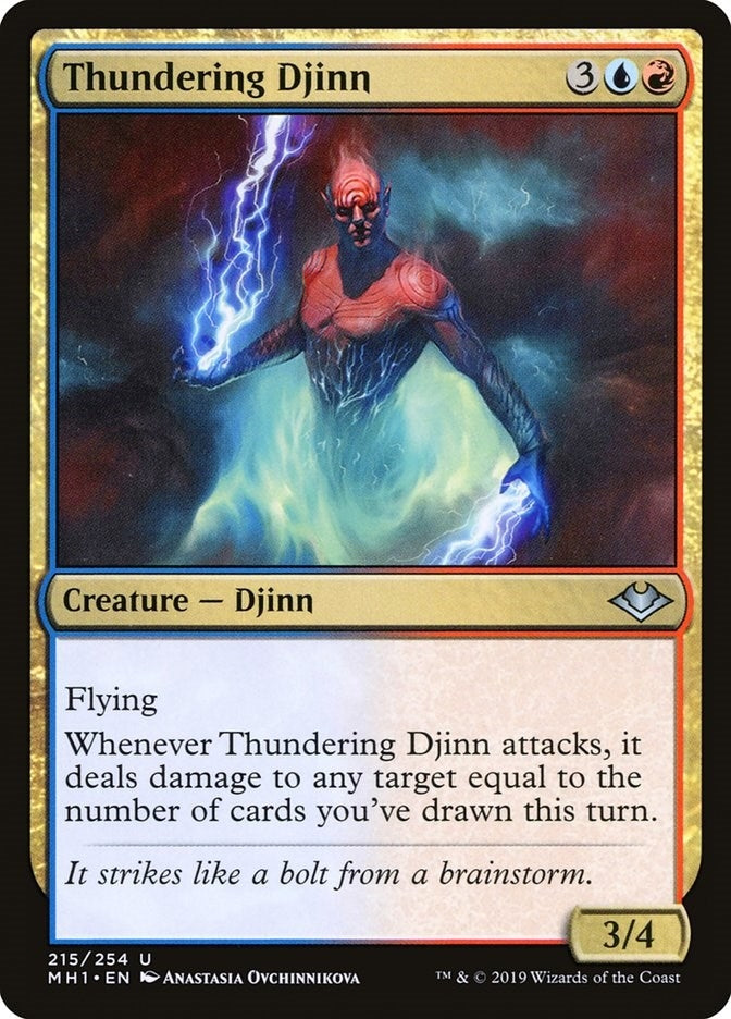 Image for Thundering Djinn (215) [Modern Horizons] - Magic: The Gathering