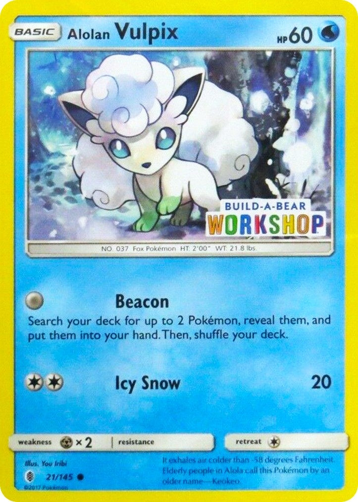 Image for Alolan Vulpix - 21/145 (Build-A-Bear Workshop Exclusive) (021/145) [Miscellaneous Cards & Products] - Pokemon
