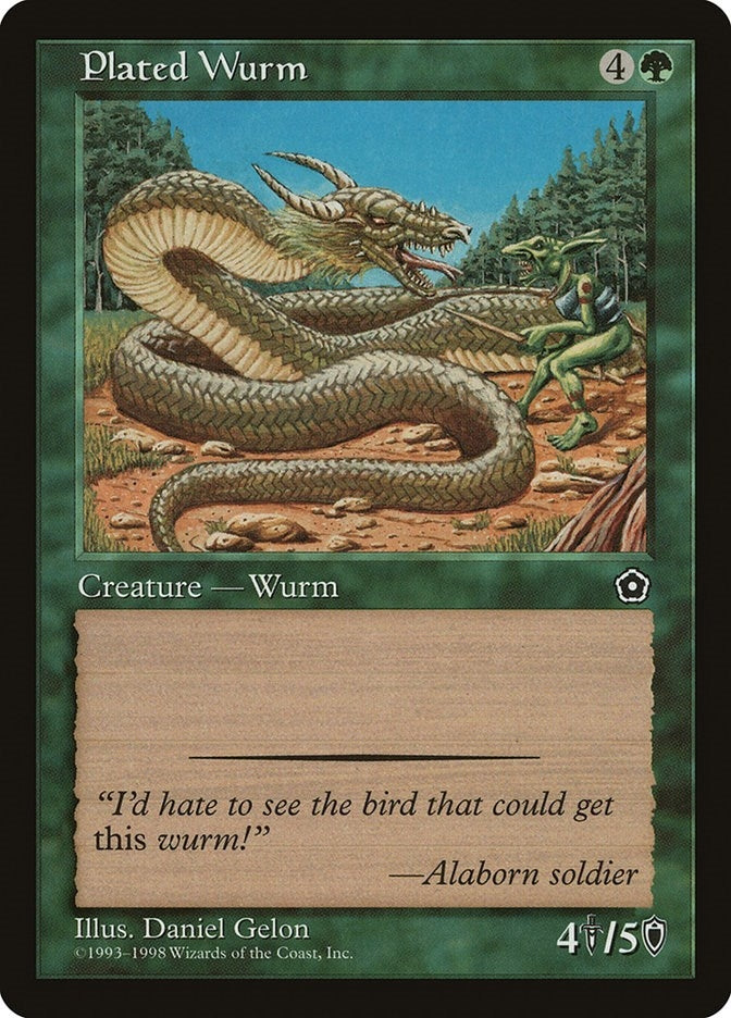 Image for Plated Wurm [Portal Second Age] - Magic: The Gathering