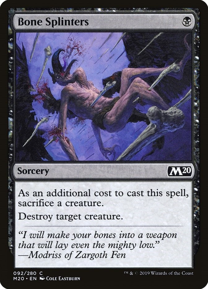 Image for Bone Splinters (92) [Core Set 2020] - Magic: The Gathering