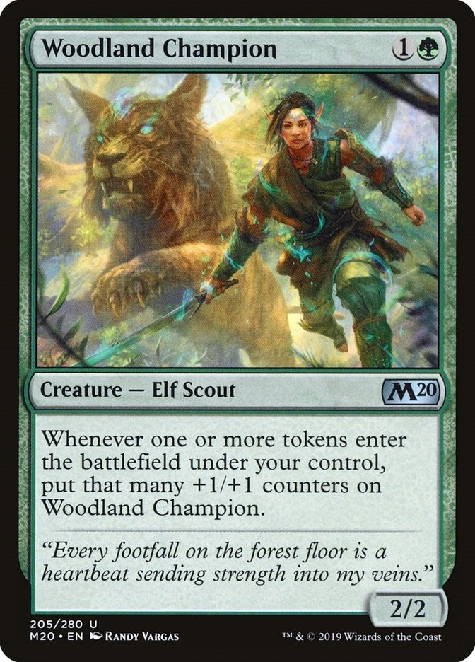 Image for Woodland Champion (205) [Core Set 2020] - Magic: The Gathering