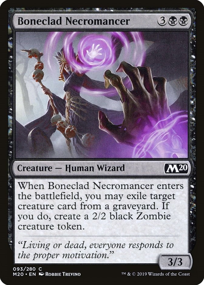 Image for Boneclad Necromancer (93) [Core Set 2020] - Magic: The Gathering