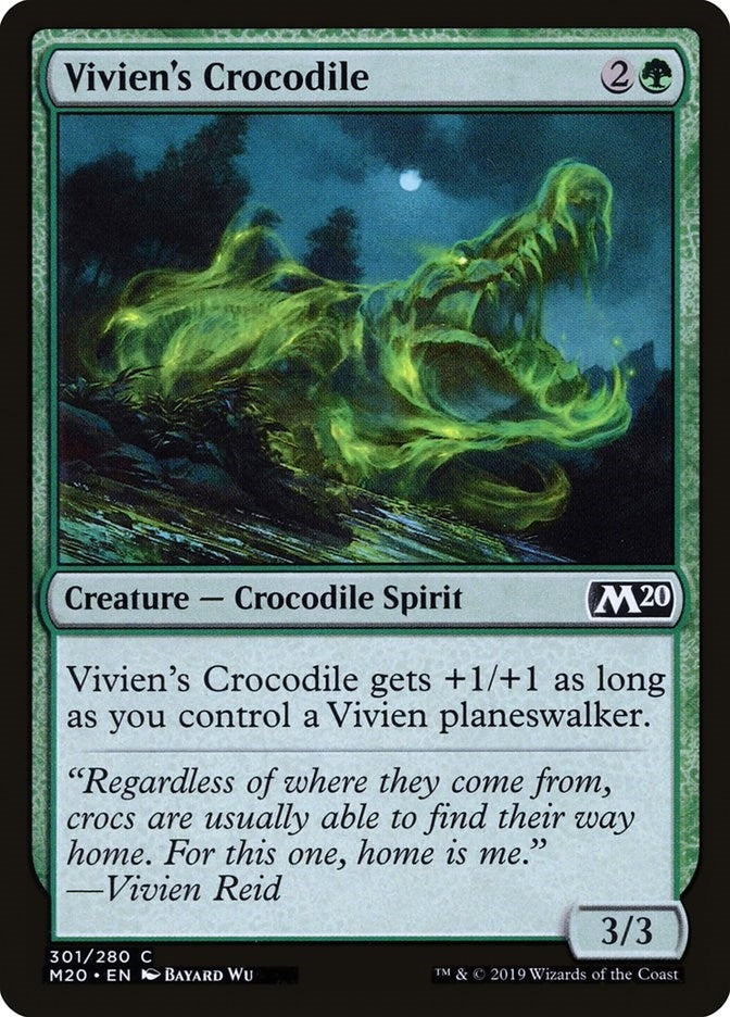 Image for Vivien's Crocodile (301) [Core Set 2020] - Magic: The Gathering