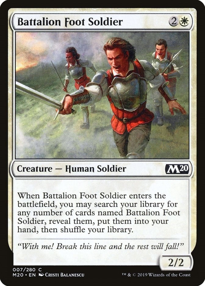 Image for Battalion Foot Soldier (7) [Core Set 2020] - Magic: The Gathering