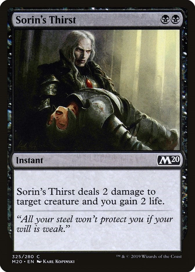 Image for Sorin's Thirst (325) [Core Set 2020] - Magic: The Gathering