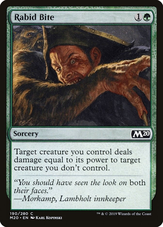 Image for Rabid Bite (190) [Core Set 2020] - Magic: The Gathering