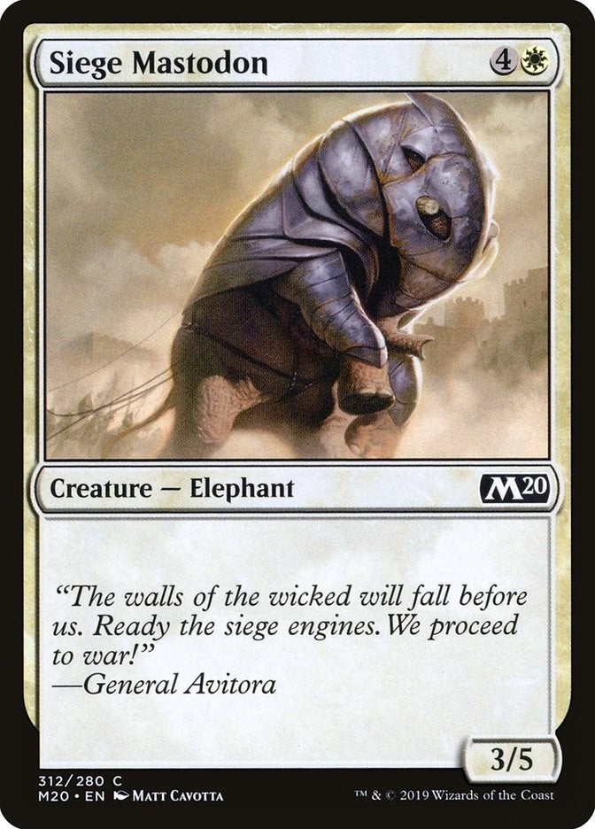 Image for Siege Mastodon (312) [Core Set 2020] - Magic: The Gathering