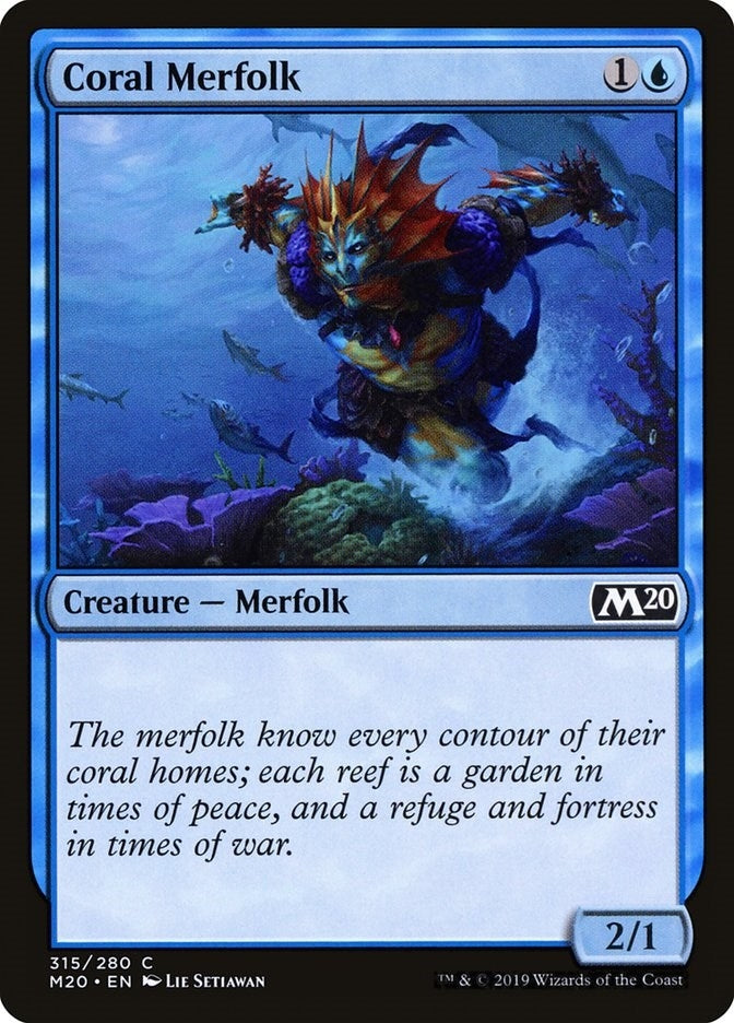 Image for Coral Merfolk (315) [Core Set 2020] - Magic: The Gathering