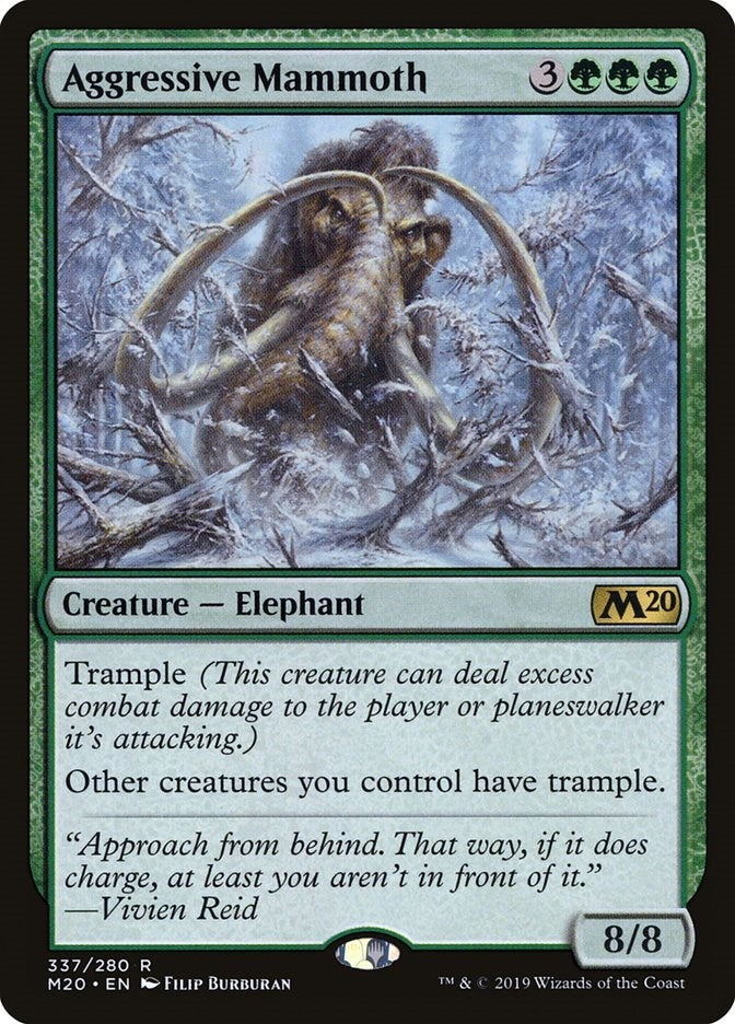 Image for Aggressive Mammoth (337) [Core Set 2020] - Magic: The Gathering