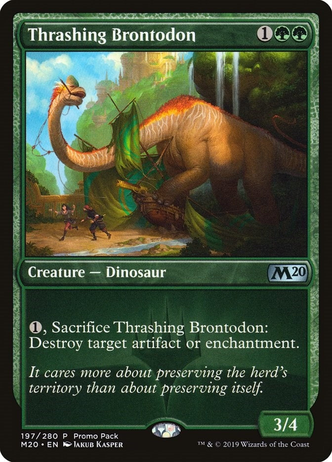 Image for Thrashing Brontodon (197) [Core Set 2020] - Magic: The Gathering