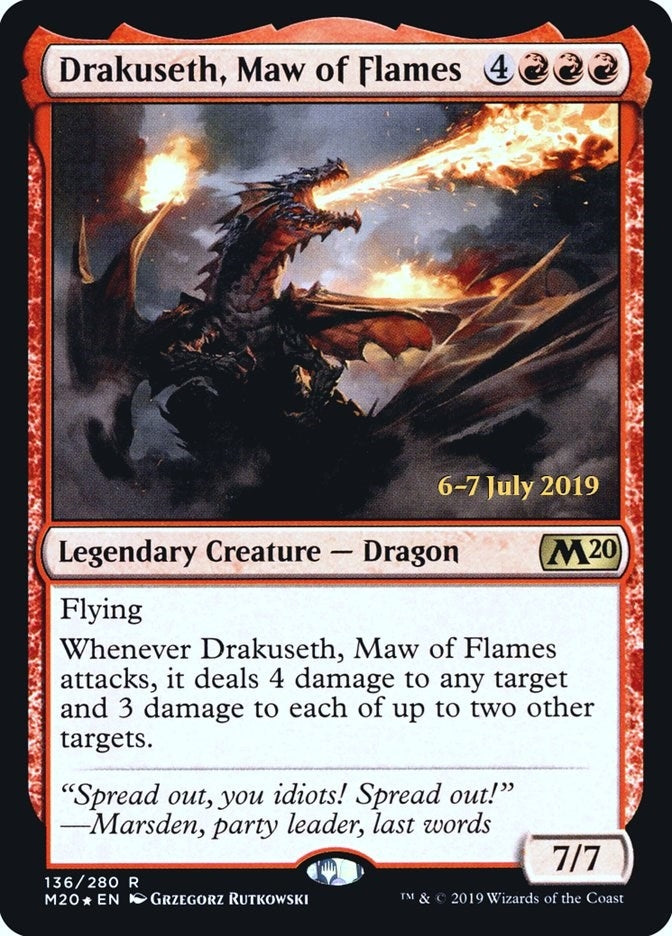 Image for Drakuseth, Maw of Flames (M20) (136) [Prerelease Cards] - Magic: The Gathering