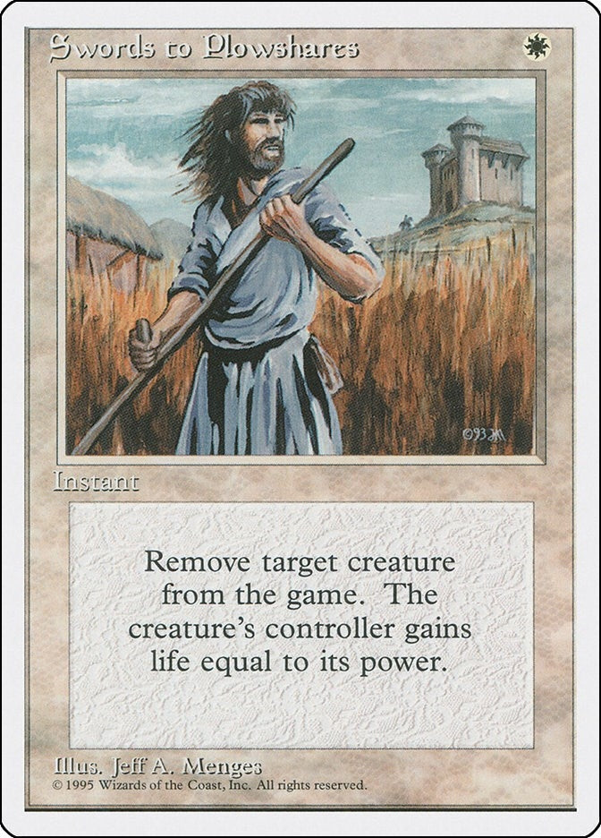 Image for Swords to Plowshares (302) [Fourth Edition] - Magic: The Gathering